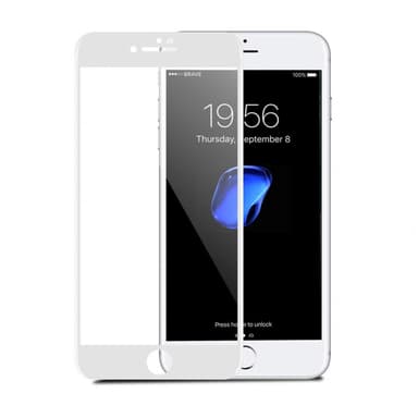 Skærmbeskytter iPhone 8 Plus Hærdet Glas Hvid