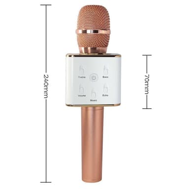 Bluetooth Karaoke mikrofon med højttaler 3W - Rose guld