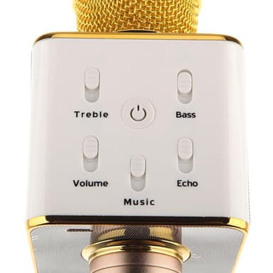 Karaoke mikrofon med Bluetooth højttaler 3W - guld