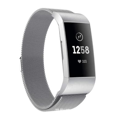 Fitbit Charge 3/4 armbånd Milanese loop Sølv (S)