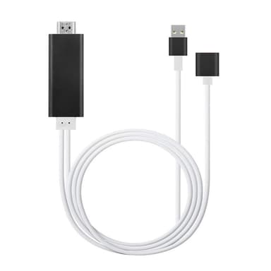 Universal USB til HDMI-adapter til iPhone og Android - sort