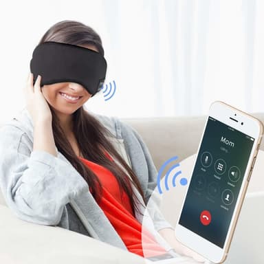 Sovemaske med høretelefoner Bluetooth 5.0 Sort