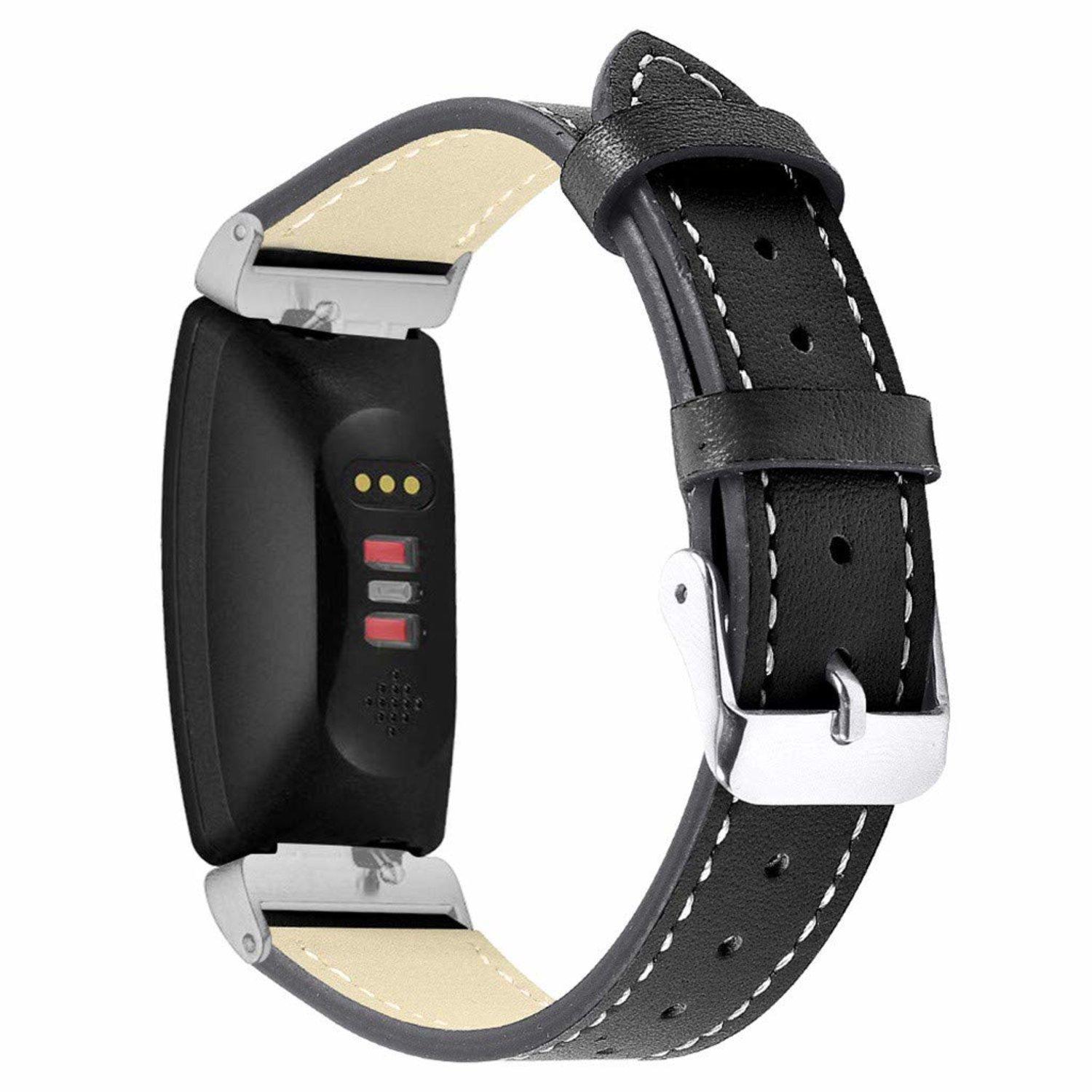Lavet af skat mikrocomputer Fitbit Inspire / Inspire HR armbånd læder Sort | Elgiganten