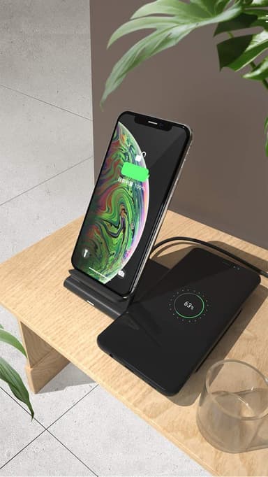 Trådløs Qi-oplader til Smartphone, Samsung Smartwatch & Hovedtelefoner - delelig
