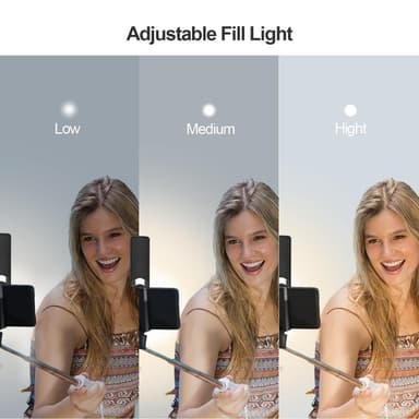 Selfie-pind med stativ, LED-lampe og fjernbetjening