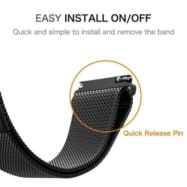 Armbånd Samsung Galaxy Watch 42mm Gear Sport Milanese - sort