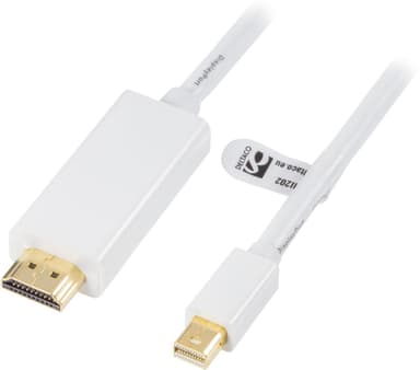 DELTACO mini DisplayPort til HDMI-kabel med lyd, Full HD i 60Hz, 2m,