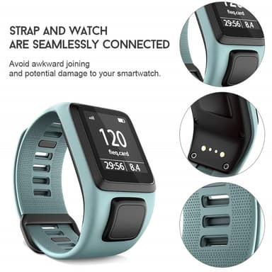 TomTom Adventurer / Golfer / Runner / Spark etc armbånd silikone Blå/Grå
