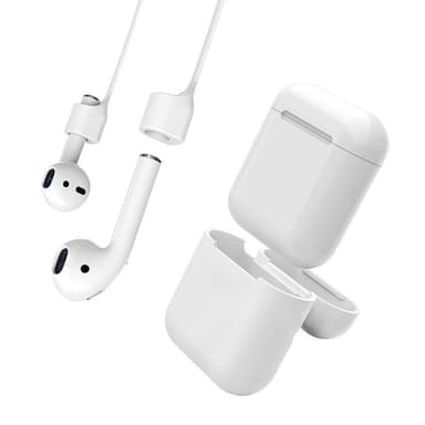 AirPod stropper / holder med beskyttelse mod ladetaske - hvid