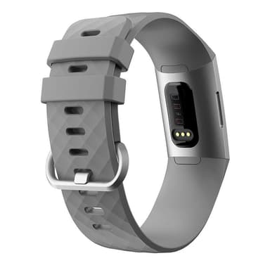 Fitbit Charge 3/4 armbånd silikone Grå / Sølv (S)