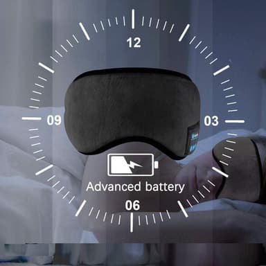 Sovemaske med høretelefoner Bluetooth 5.0 Sort