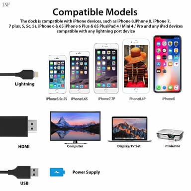 Lightning til HDMI-adapterkabel - 2 meter