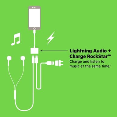 Dual Lightning-adapter til hovedtelefoner og opladning