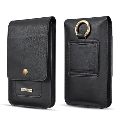 Universal mobiltelefon taske 5.2 "smartphone hylster PU læder - sort