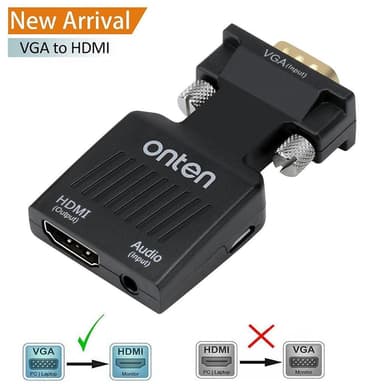 VGA til HDMI-kompatibel adapter