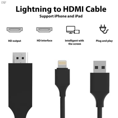 Lightning til HDMI-adapterkabel - 2 meter