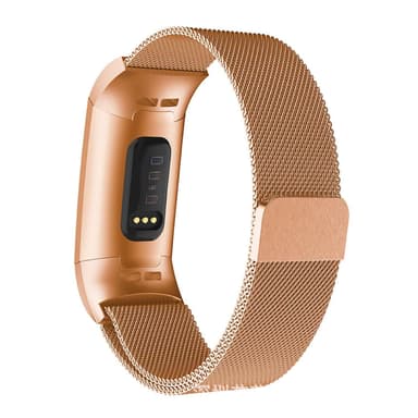 Fitbit Charge 3/4 armbånd Milanese loop Rose guld (S)