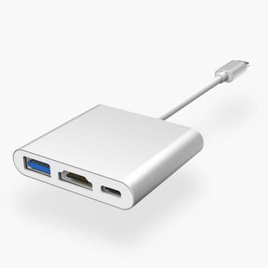 USB-C til HDMI + USB3.0 + USB-C PD-adapter