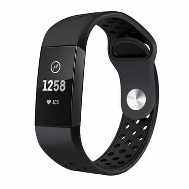 Fitbit Charge 3 armbånd i silikone sort - L