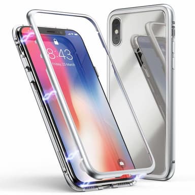 iPhone X / XS Cover Glas / Metal Sølv
