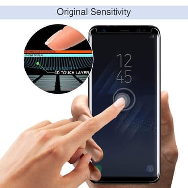 Skærmbeskytter Samsung Galaxy S8 hærdet glas / 3D fuld - sort