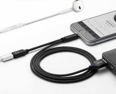 Lightningkabel til lyd og opladning 1 meter