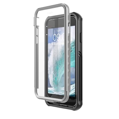 iPhone 6/7/8 etui med indbygget skærmbeskytter TPU Sort / Grå