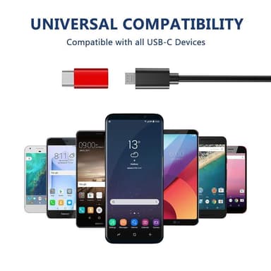USB-C til Micro USB-adapter aluminium - rød