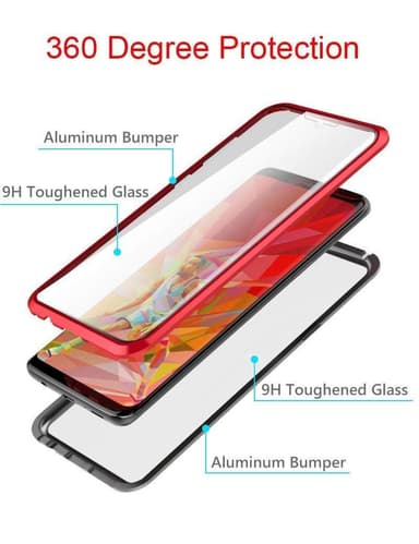 Huawei P30 Pro etui med skærmbeskytter Rød