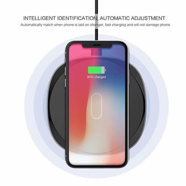 Trådløs oplader - Qi mobiltelefonoplader - hvid