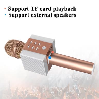 Karaoke mikrofon med Bluetooth-højttaler 5W - Rosaguld
