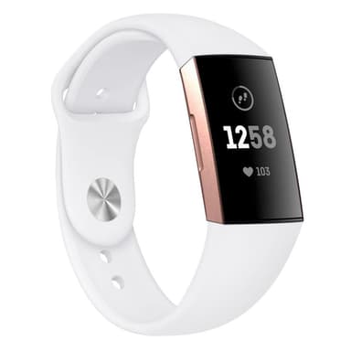 Fitbit Charge 3/4 armbånd silikone - hvid - L.