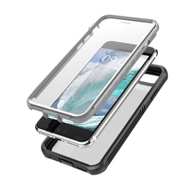 iPhone 6/7/8 etui med indbygget skærmbeskytter TPU Sort / Grå