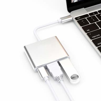 USB-C til HDMI + USB3.0 + USB-C PD-adapter