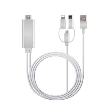 3-i-1 USB-C / Micro USB / Belysning til HDMI-adapter