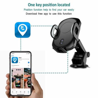 Trådløs Qi-oplader mobilholder til bilen - hurtig opladning af IR-sensor