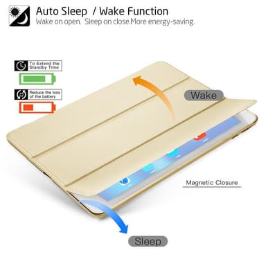 Ipad 9.7 - 2017 Smart cover case i hård plastik - Guld