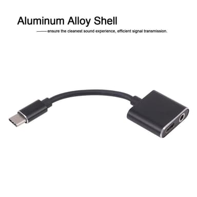 USB C til 3,5 mm Audio Adapter og USB-C-oplader 2-i-1