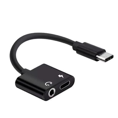 USB C til 3,5 mm Audio Adapter og USB-C-oplader 2-i-1