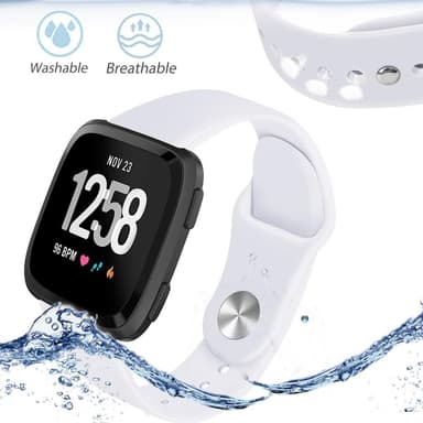 Fitbit Versa armbånd gummi hvid (S)