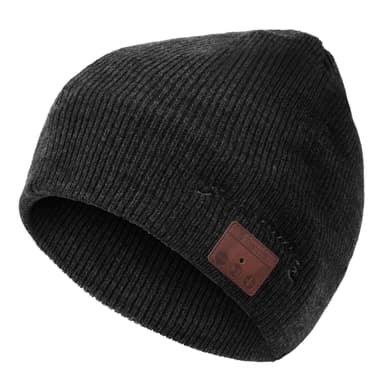 Beanie med Bluetooth 5.0 hovedtelefoner og mikrofon Mørkegrå