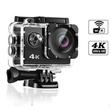 4K WiFi Action Camera med stort tilbehørssæt