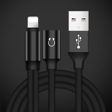 Lightningkabel til lyd og opladning 1 meter