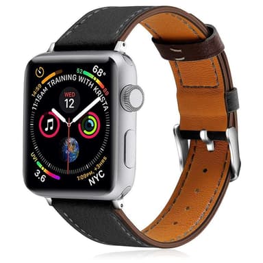 Apple Watch armbånd 38 mm ægte læder - sort