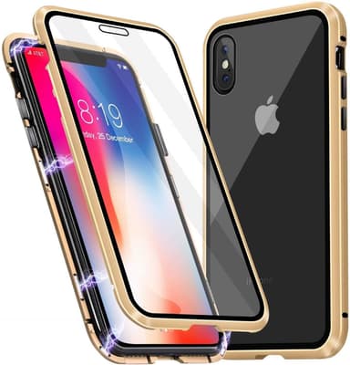 INF iPhone X/XS cover med skærmbeskytter Guld