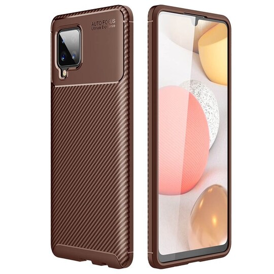 Carbon silikone cover Samsung Galaxy A42  - brun