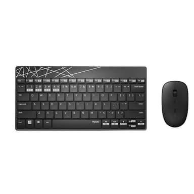 RAPOO Keyboard/Mus Nordisk Layout 8000M Multi-Mode Trådløs Sort