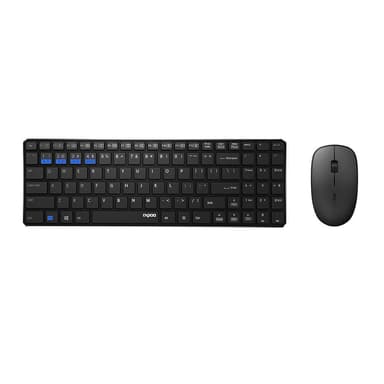 RAPOO Keyboard/Mus Nordisk Layout 9300M Multi-Mode Trådløs Sort