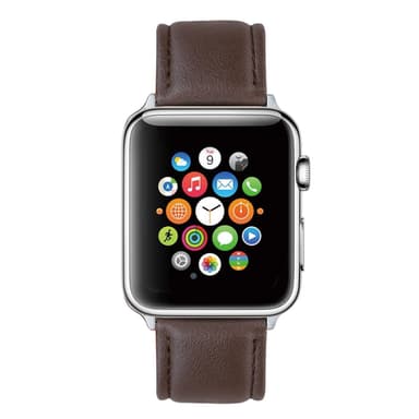 SKALO Læder Rem Apple Watch 38/40/41mm - Brun