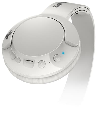 Philips Bass+ trådløse on-ear hovedtelefoner - hvid